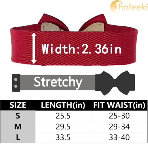Women's Elastic Bow Belt with Heart-Shaped Rhinestone Stretch Ladies Belts for Dress in Saudi Arabia