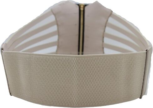 TrendyFashionJewelry حزام مشد عريض للنساء حزام الورك عالي الخصر ذهبي معدني سحاب L XL XXL لون ذهبي فاتح شامبانيا in Saudi Arabia