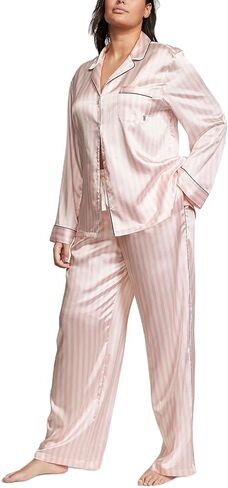 Bow Pajamas for Women Long Sleeve Button Down Shirt Wide Leg Pants Holiday Cute 2 Piece Silk Sleepwear Sets in Saudi Arabia