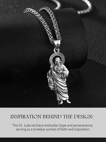 San Judas Necklace for Men Women 925 Sterling Silver St Saint Jude Necklace Religious Gifts in Saudi Arabia