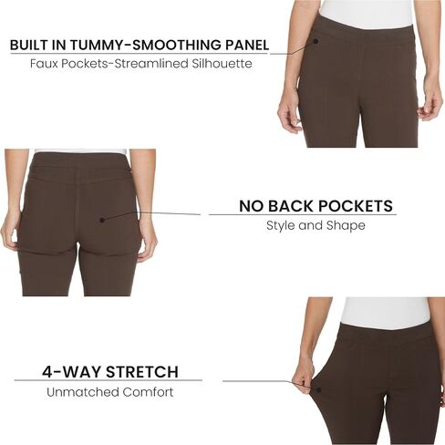 SLIM-SATION Pants For Women Slimming Tummy Control Wide Band Regular Length Pull-on Straight Leg Pant in Saudi Arabia