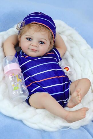 SCOM Realistic Reborn Baby Dolls - 18 Inch Silicone Baby Girl with Anatomically Correct, Real Life Lifelike Newborn Dolls with Full Body Vinyl for Kids Age 3+ Gift in Saudi Arabia