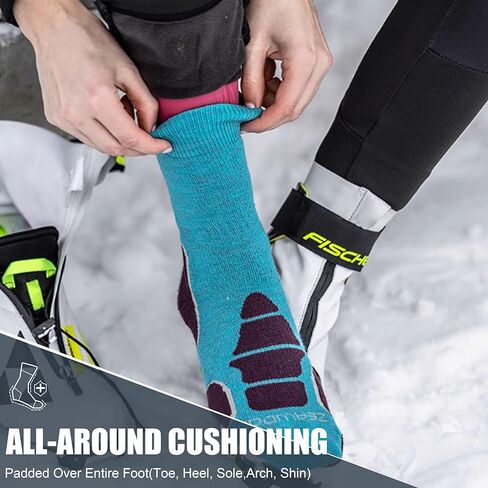 ZEAL WOOD Merino Wool Crew Hiking Socks for Women And Men with Full Cushion Moisture Wicking Walking Work Boot Socks in Saudi Arabia