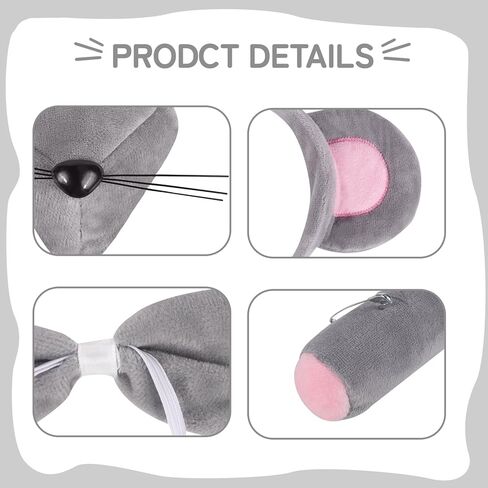 6 Pieces Mouse Costume Set for Kids, Mice Ears Headband Nose Tail Gloves Bow Tie Animal Costume Accessories, Rat Costume Accessories for Halloween,Birthday,Cosplay Dress Up Party Decorations in Saudi Arabia