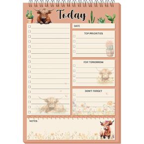 Gueevin Sunflower Gifts To Do List Notepad 8.7 x 6 Inch Big Note Pads 50 Sheets Spiral Work Planner Reminder Christmas Party Gifts for Desk Accessories Office Supplies Women Men Friends in Kuwait