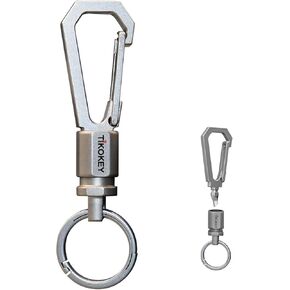 Titanium Keychain with Detachable Keyring, Lightweight Titanium Carabiner EDC Utility Keychain, Quick Release Key Holder for Men Women,Outdoor Everyday Carry in Saudi Arabia