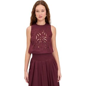 بلوزة قطنية نسائية مطرزة بأوراق الشجر in Kuwait