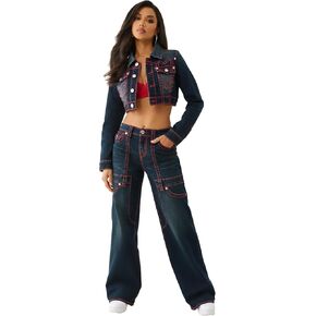 True Religion Women's Carpenter Bobbi Jeans – Flap Pockets & Big T Stitching in Saudi Arabia