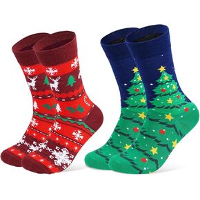 2 Pairs Christmas Socks for Men Women Unisex Winter Socks Christmas Gifts Holiday Patterned Sock for Adult in Saudi Arabia