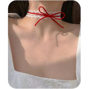 Bravace الدانتيل القوس المختنق قلادة للنساء الطبقات الباليه الدانتيل طوق أنيقة الأسود لوليتا القوطية حزب الرقبة مجوهرات لذيذ قابل للتعديل المخملية الشريط بيان الحد الأدنى لطيف العصرية هدية التبعي in Kuwait