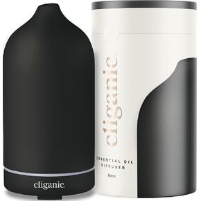 Cliganic Ceramic Diffuser (White), 100ml Ultrasonic for Essential Oils Aromatherapy, Home & Office in Saudi Arabia