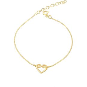 Heart Bracelet, 14K Solid Gold Heart Knot Bracelet, Dainty initial Knot Bracelet, Minimalist 14K Gold Heart Bracelet in Kuwait