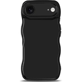 Anuck Case for iPhone 12 Pro Case Wave, Curly Frame Design for Women Girls, Cute Wavy Solid Color Aesthetic Phone Case Soft Flexible TPU Shockproof Full-Body Protective Case Cover 6.1 inch - White in Kuwait