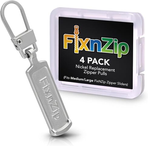 FixnZip Replacement Zipper Pull (4 Pack) (Black, Medium Large) in Kuwait
