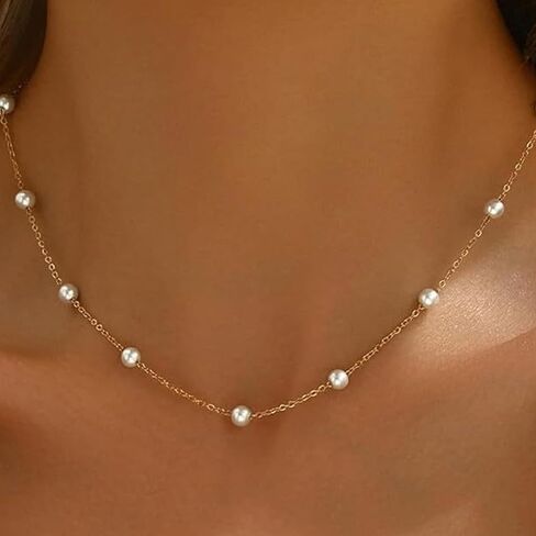 Pearl Necklace Elegant Pearl Cross Pearl Choker Classic Jewelry for Women, Sophisticated Necklace christmas gifts friendship gifts for women in Saudi Arabia
