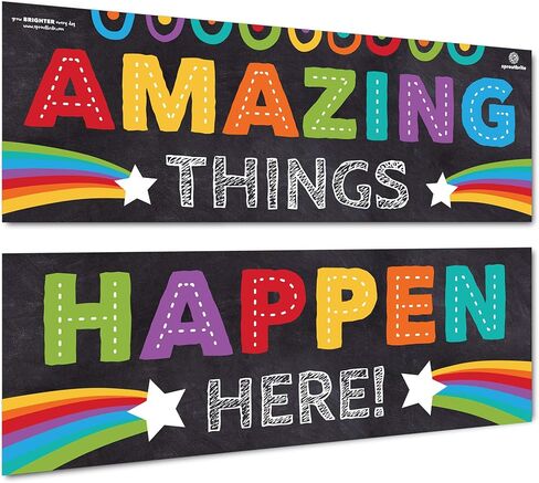 Sproutbrite Classroom Banner and Posters for Decorations - Educational, Motivational and Inspirational Growth Mindset for Teacher and Students in Kuwait