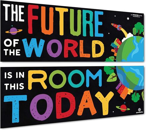 Sproutbrite Classroom Banner and Posters for Decorations - Educational, Motivational and Inspirational Growth Mindset for Teacher and Students in Kuwait