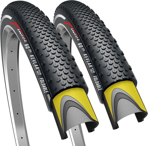 إطار Fincci 700 x 38c 40-622 جدار عاكس مع حماية مضادة للثقب 1 مم لدورة الحصى الكهربائية Cyclocross العاكسة MTB Cross Hybrid Bike - حزمة من 2 in Saudi Arabia
