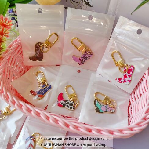 Mini Cowboy Boot Keychains Cute Cowgirl Keychain Party Favors Bridal Shower Western Keychains in Saudi Arabia