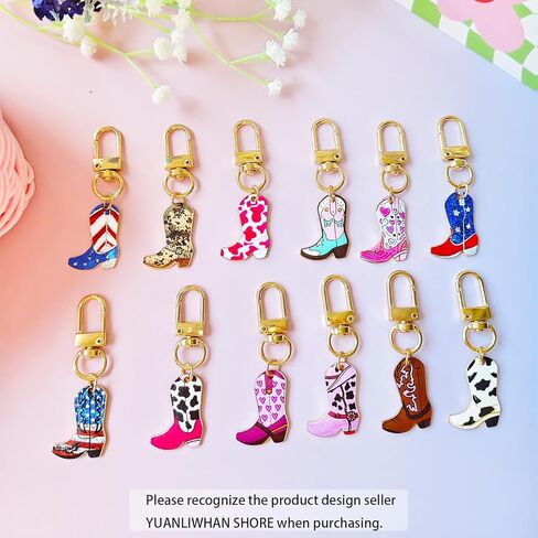 Mini Cowboy Boot Keychains Cute Cowgirl Keychain Party Favors Bridal Shower Western Keychains in Saudi Arabia