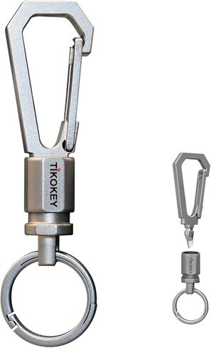 Titanium Keychain with Detachable Keyring, Lightweight Titanium Carabiner EDC Utility Keychain, Quick Release Key Holder for Men Women,Outdoor Everyday Carry in Saudi Arabia