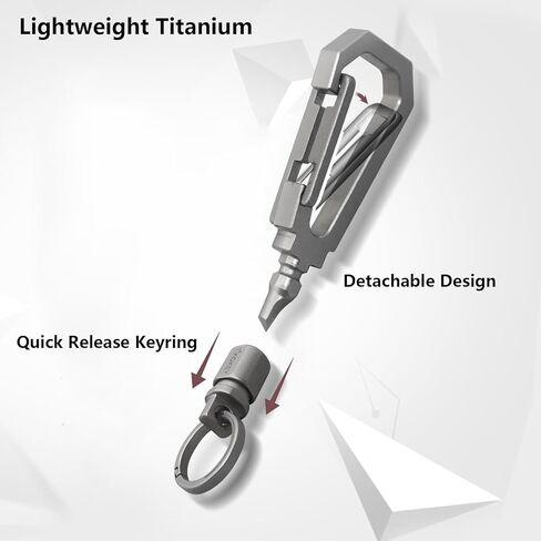 Titanium Keychain with Detachable Keyring, Lightweight Titanium Carabiner EDC Utility Keychain, Quick Release Key Holder for Men Women,Outdoor Everyday Carry in Saudi Arabia