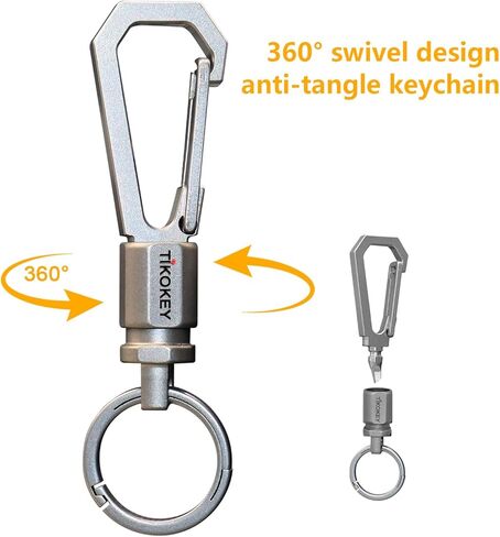 Titanium Keychain with Detachable Keyring, Lightweight Titanium Carabiner EDC Utility Keychain, Quick Release Key Holder for Men Women,Outdoor Everyday Carry in Saudi Arabia