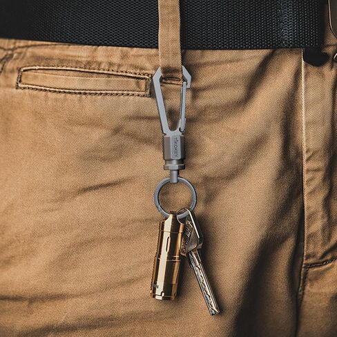 Titanium Keychain with Detachable Keyring, Lightweight Titanium Carabiner EDC Utility Keychain, Quick Release Key Holder for Men Women,Outdoor Everyday Carry in Saudi Arabia