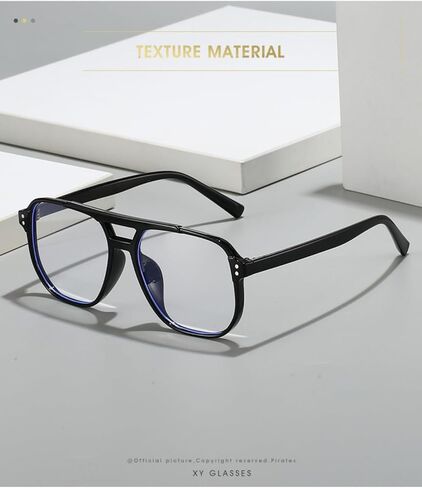 4 Pieces Retro Square Aviator Sunglasses for Women Men Trendy 70s Oversized Aviator Blue Light Eyeglasses in Saudi Arabia