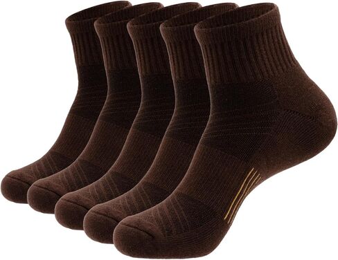 Mens Cotton Cushioned Quarter Socks, 3/5 Pairs Breathable Moisture-Wicking Non-Slip Athletic & Casual Ankle Socks in Saudi Arabia
