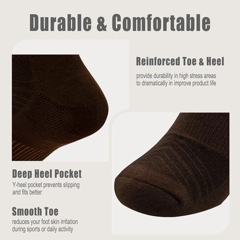 Mens Cotton Cushioned Quarter Socks, 3/5 Pairs Breathable Moisture-Wicking Non-Slip Athletic & Casual Ankle Socks in Saudi Arabia