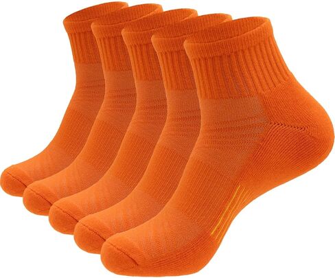 Mens Cotton Cushioned Quarter Socks, 3/5 Pairs Breathable Moisture-Wicking Non-Slip Athletic & Casual Ankle Socks in Saudi Arabia