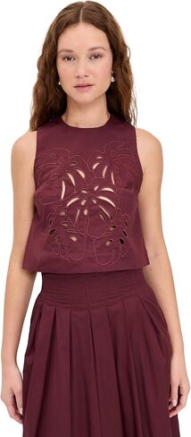 بلوزة قطنية نسائية مطرزة بأوراق الشجر in Kuwait