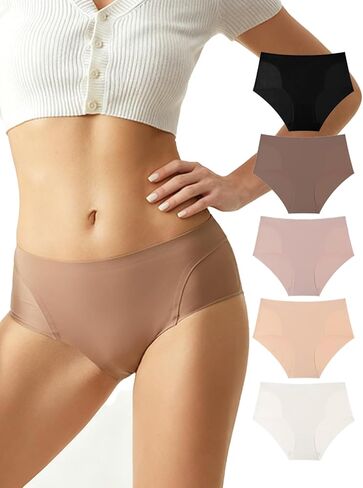 5-Pack Pure Color Seamless Soft-Touch Ice-Silk Style Women' s Underwear Set, Invisible Quick-Dry Panties in Saudi Arabia