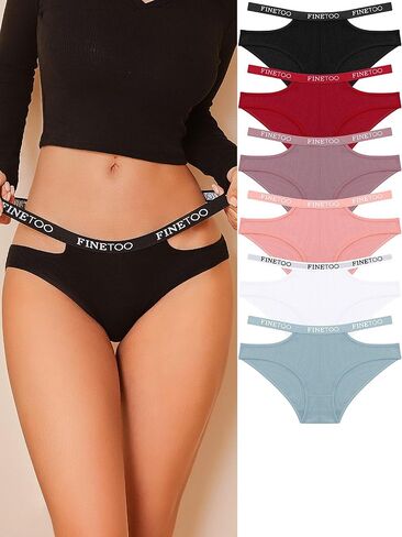 Womens Cotton Underwear Cheeky Stretch Breathable Low Rise Hipster 6 Pack in Saudi Arabia