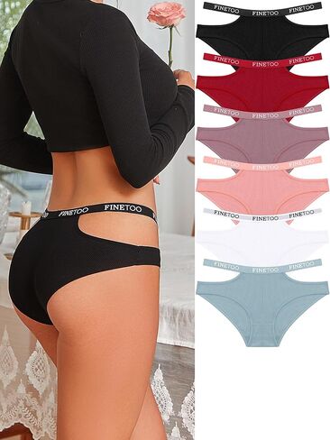 Womens Cotton Underwear Cheeky Stretch Breathable Low Rise Hipster 6 Pack in Saudi Arabia