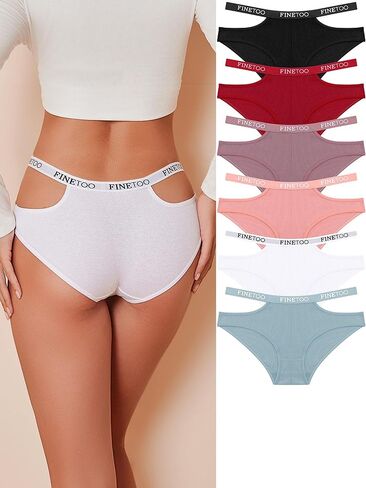 Womens Cotton Underwear Cheeky Stretch Breathable Low Rise Hipster 6 Pack in Saudi Arabia