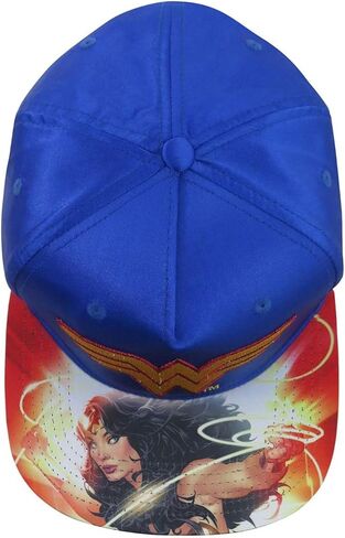 DC Comics Wonder Woman Satin Snapback Baseball Hat Blue in Saudi Arabia