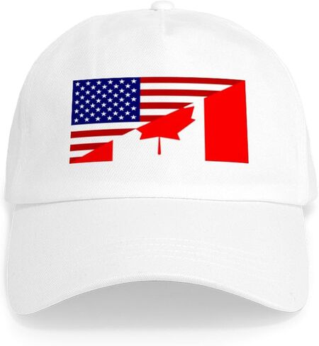 CafePress Canadian American Flag Cap Adjustable Baseball Cap in Kuwait