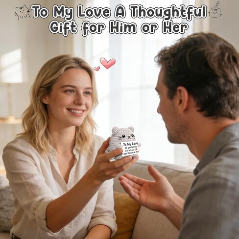 عيد الحب لها هدايا للزوج وصديقها والزوجة وصديقتها، والذكرى السنوية لأعياد الميلاد الرومانسية، أحبك هدايا للنساء والرجال والأزواج لمحبي القطط في عيد الحب، قطة كروشيه لطيفة مصنوعة يدويًا لحبي in Saudi Arabia