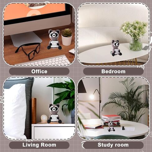 Positive Racoon, Emotional Doll Support Crochet Racoon Positive Animal Crochet for Motivational Gift Home Office Decor Gradtion Gift(Grey) in Saudi Arabia