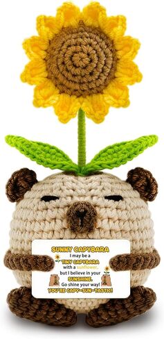 Positive Handmade Crochet Animals Sunny Capybara Gift Birthday for Adults Women Inspirational Motivational Encouragement Gifts for Girlfriend Boyfriend BFFs Friends Sisters in Saudi Arabia