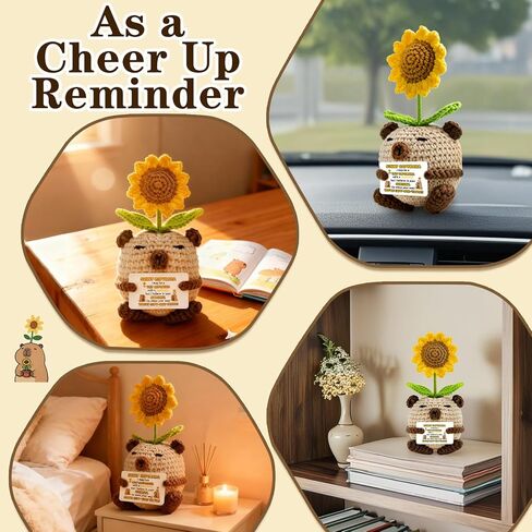 Positive Handmade Crochet Animals Sunny Capybara Gift Birthday for Adults Women Inspirational Motivational Encouragement Gifts for Girlfriend Boyfriend BFFs Friends Sisters in Saudi Arabia