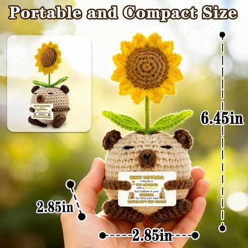 Positive Handmade Crochet Animals Sunny Capybara Gift Birthday for Adults Women Inspirational Motivational Encouragement Gifts for Girlfriend Boyfriend BFFs Friends Sisters in Saudi Arabia