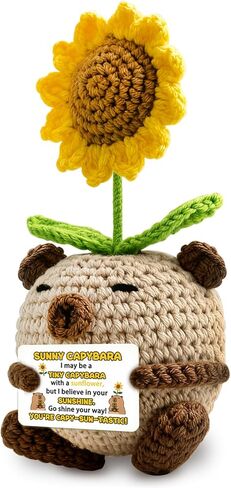 Positive Handmade Crochet Animals Sunny Capybara Gift Birthday for Adults Women Inspirational Motivational Encouragement Gifts for Girlfriend Boyfriend BFFs Friends Sisters in Saudi Arabia