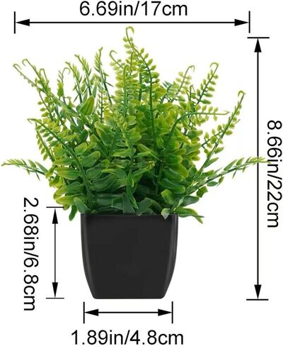 4 Pack Small Artificial Plants in Pots, Faux Mini Potted Fake Greenery Assortment for Home Office Desk Decor, Realistic Lifelike Plastic Foliage Indoor Outdoor Decoration in Saudi Arabia