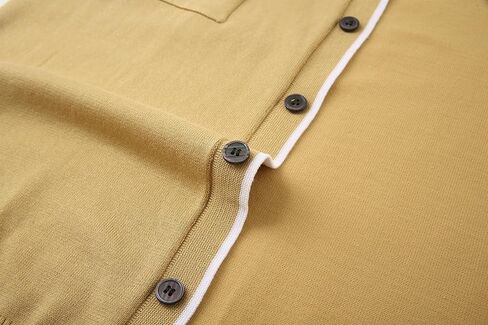 Alex Vando Mens Retro Cardigan Shirts Long Sleeve Two Pockets Knit Casual Button Down Shirts for Men in Saudi Arabia