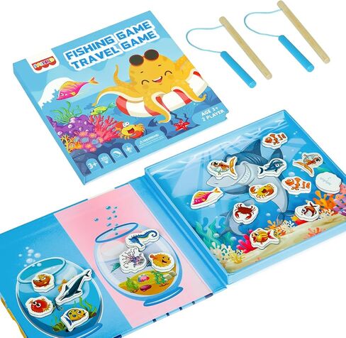 2-في 1 المدقق المغناطيسي ولعبة Tic-Tac-Toe | أنشطة السفر للأطفال | طائرة قابلة للطي وألعاب السيارات | أساسيات السفر العائلية الأساسية للصبي والفتاة التي تزيد عن 3 سنوات in Kuwait