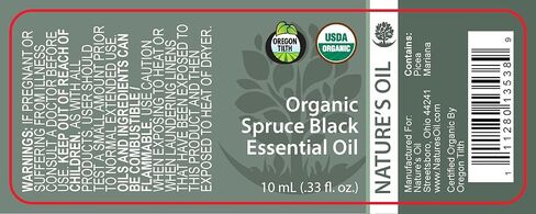 Nature's Oil Spruce Black 10ml زيت أساسي عضوي نقي معتمد من الدرجة العلاجية in Kuwait