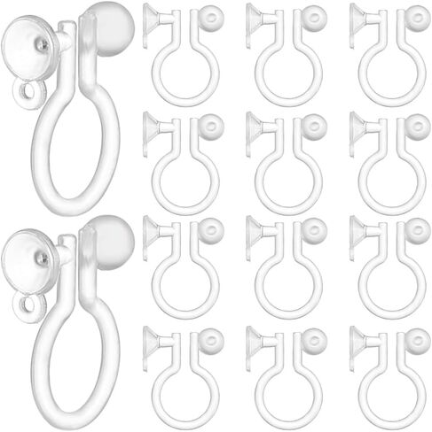 1 Box 200Pcs Plastic Earring Converter Clear Clip Earrings Backs Non Pierced Triangle Shape Earring Component with Loops Clip on Earring Findings for Jewelry Making Supplies DIY Craft Women in Saudi Arabia